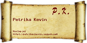 Petrika Kevin névjegykártya